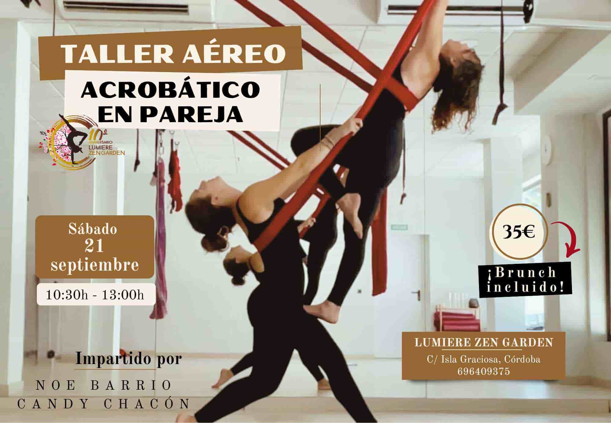 Taller de yoga aéreo acrobático en pareja